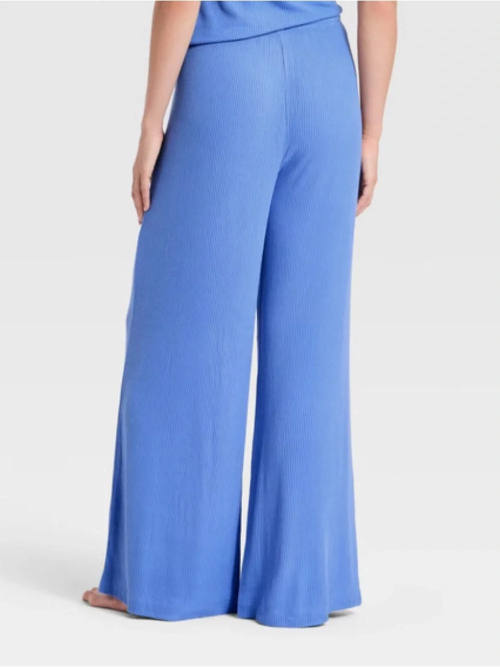 Auden Periwinkle Ribbed Wide-Leg Lounge Pants